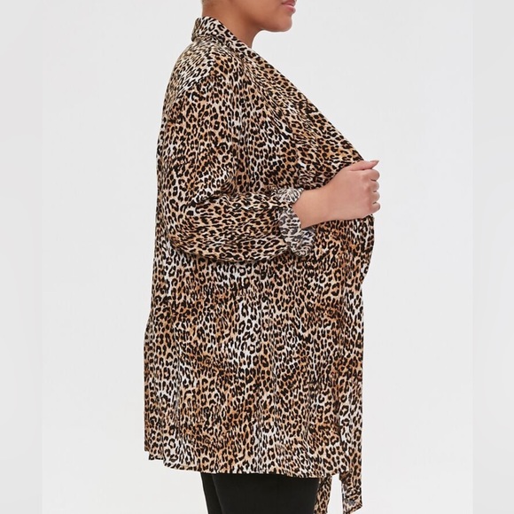 Forever 21 Plus Size Leopard Print Kimono 2XL NWOT - Picture 10 of 13